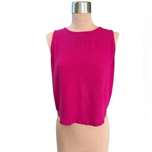 Banana Republic Fuchsia Button-Back Sleeveless Blouse Top Size XS